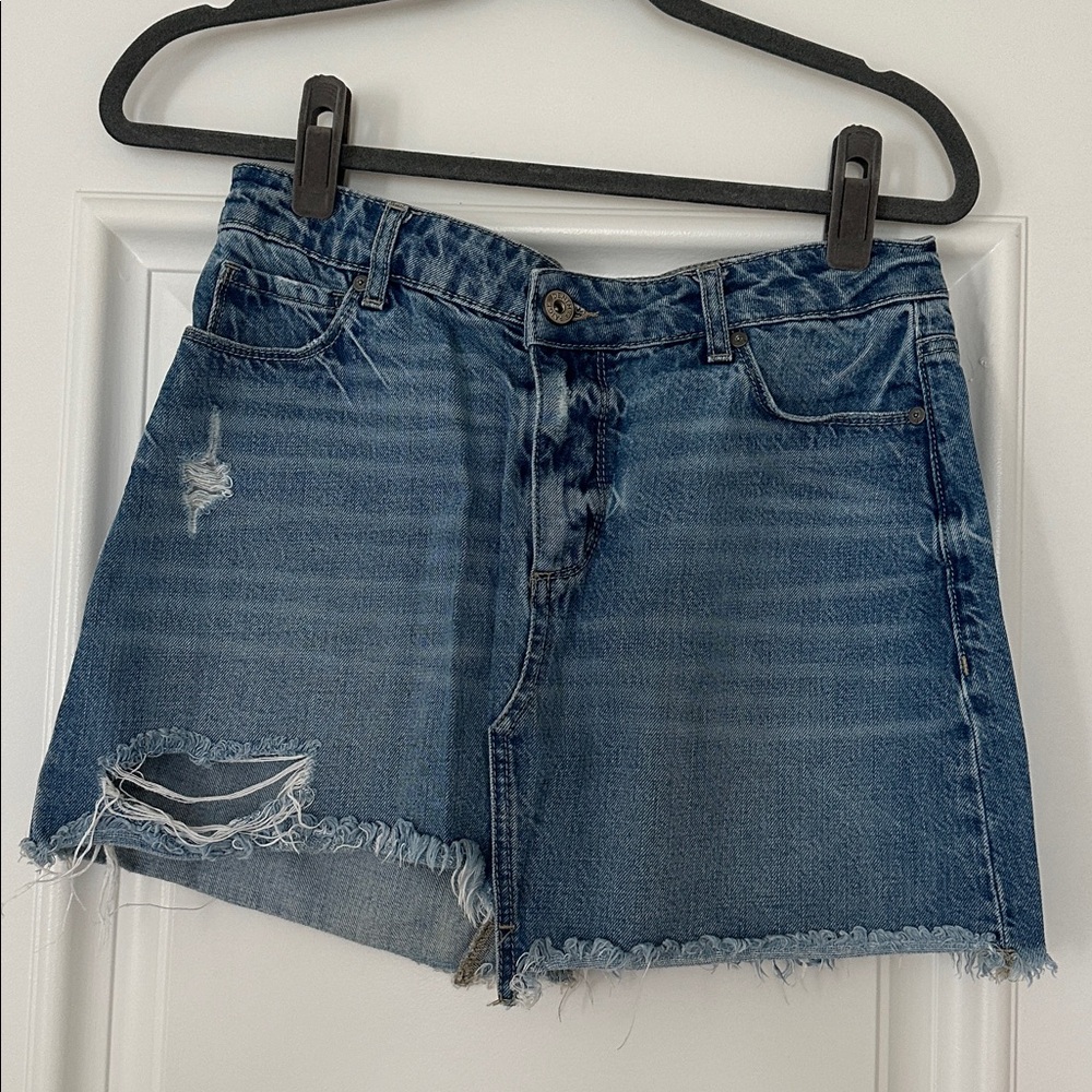 Paige Distressed Denim Skirt